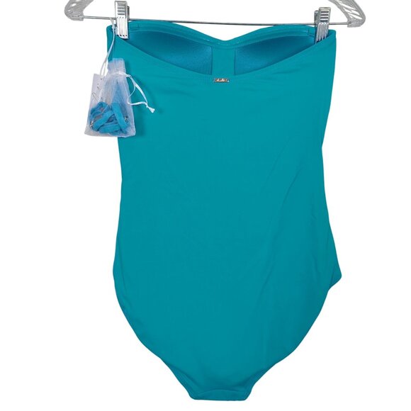 Anne Cole Women's Live In Color Twist Front Shirred One Piece blue Swimsuit Sz 6 - Picture 5 of 10